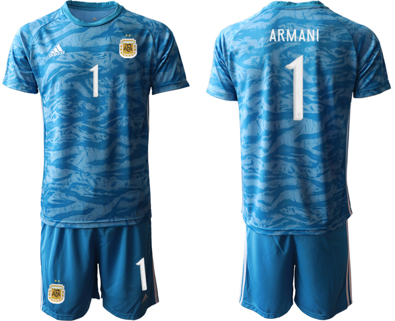 Cheap Men 2021 National Argentina blue goalkeeper 1 blue soccer jerseys